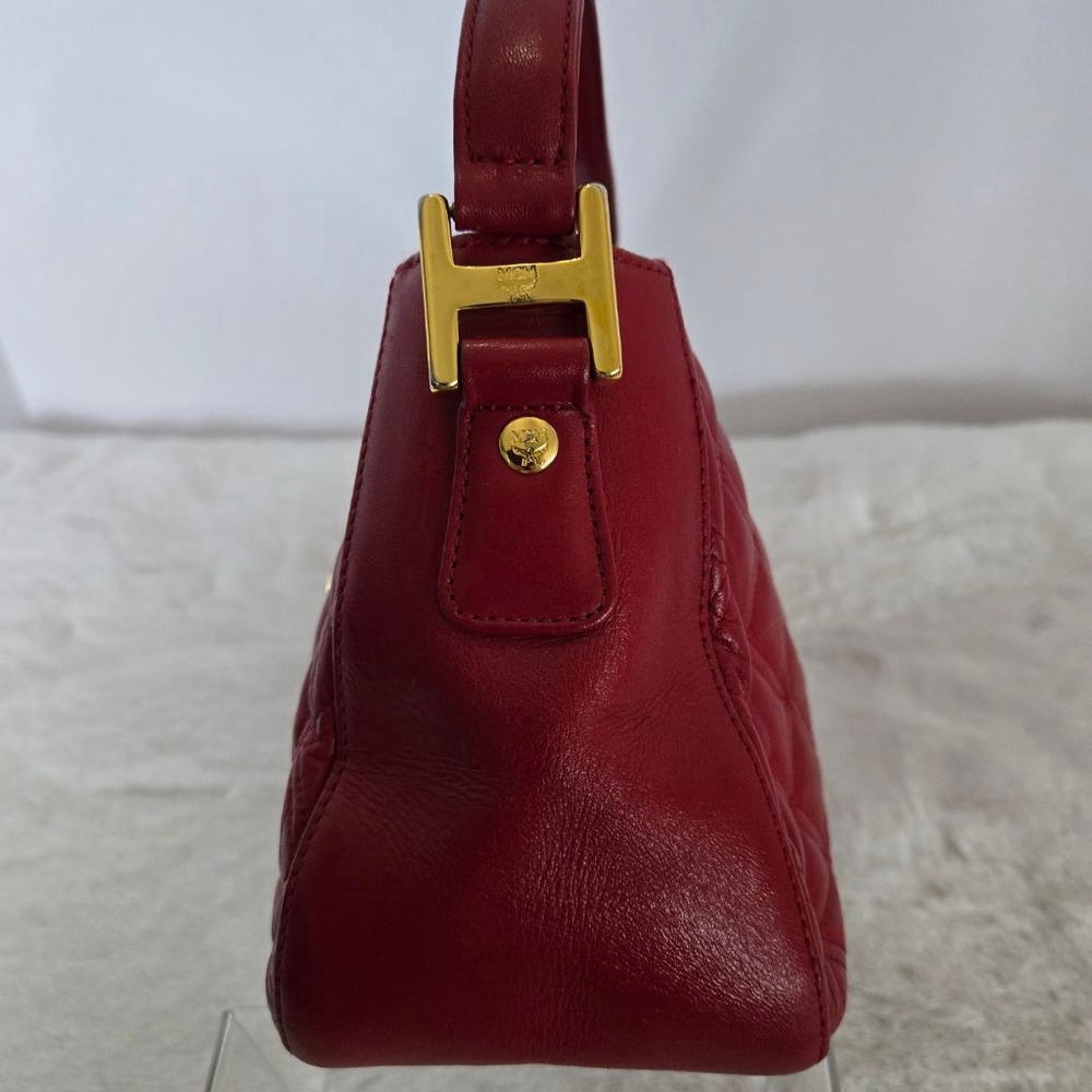 Women's MCM Red Quilted Leather Shoulder / Handbag with COA - Picture 5 of 15